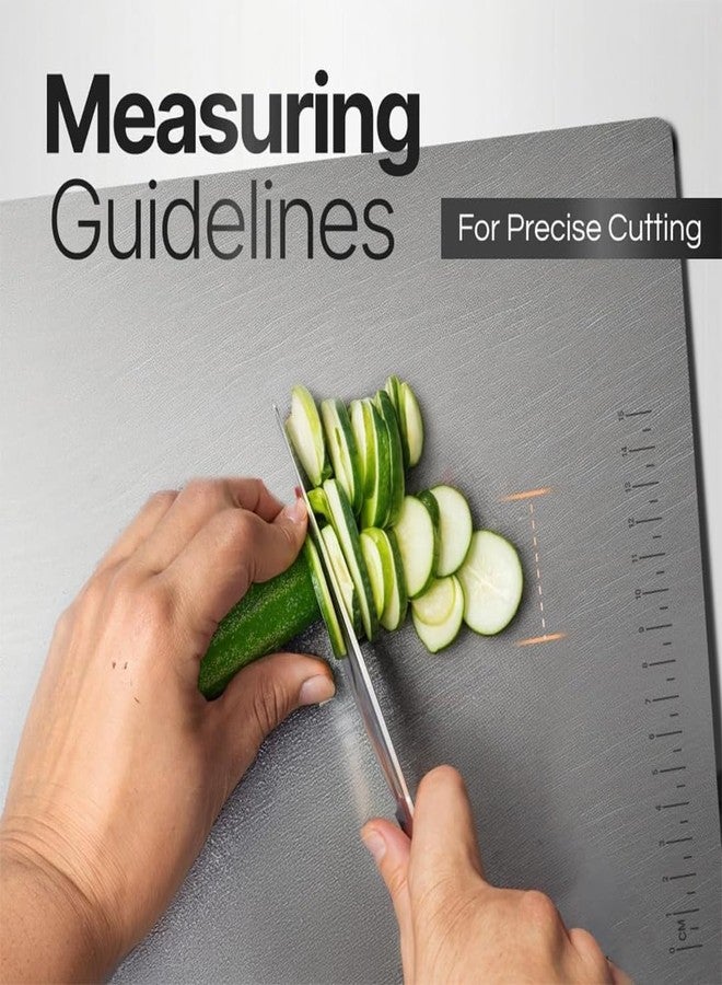 Human Hydro Stainless Steel Chopping Board (31 x 21CM) | Rust-Resistant, Anti-Bacterial & Scratch-Proof | Heavy-Duty Cutting Board for Vegetables, Fruits & Meat | Easy to Clean & Durable - Image 4